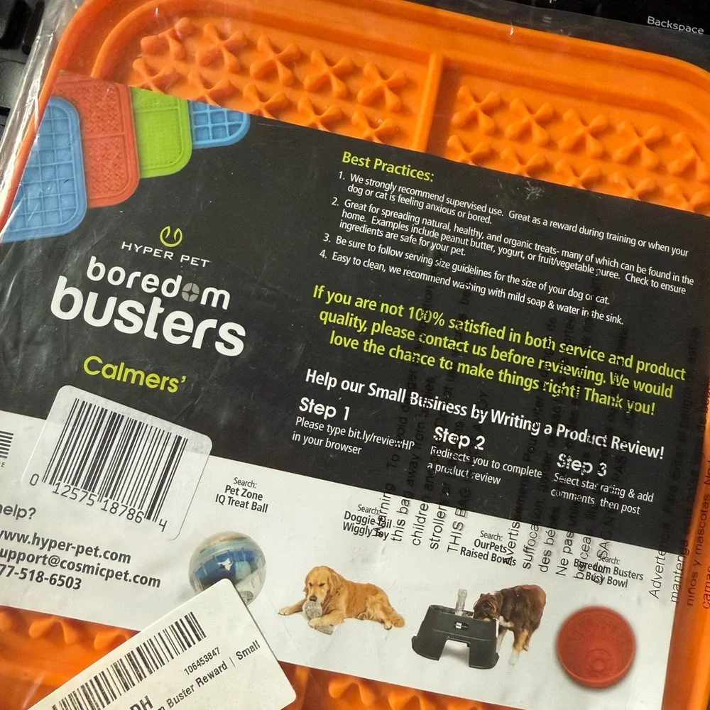 Hyper Pet Licking Mat for Dogs & Cats The IQ Treat Mat new orange slow feeder